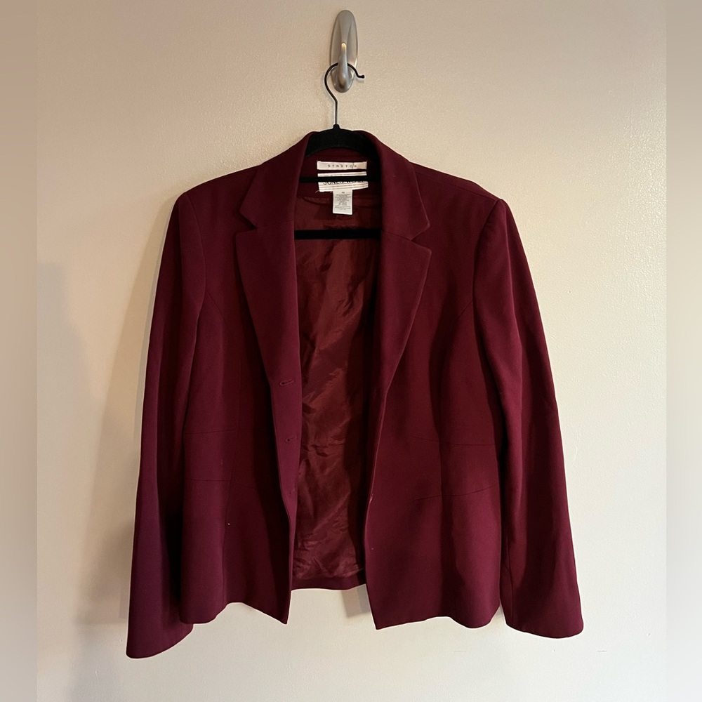 JONES WEAR Burgundy Blazer - Size 10, Fits like Medium